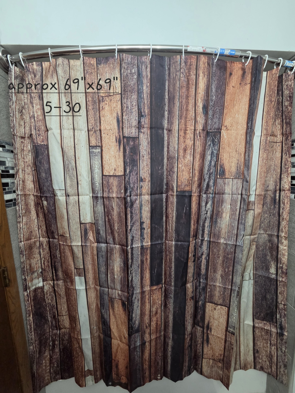 NWOT, Rustic Wood Plank Shower Curtain
